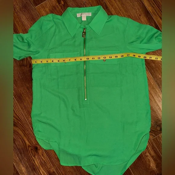 Michael Kors | Tops | New Michael Kors Green 4 Logo Gold Zip Sz M | Poshmark